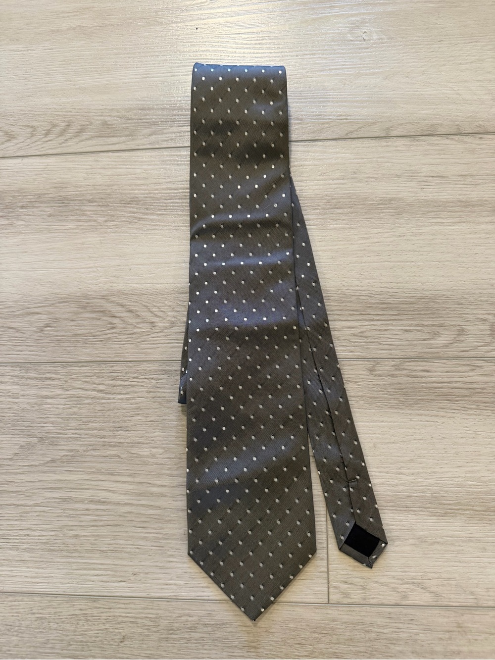Vintage Men’s Tie Valentino Bargio‎ Italy Gray Polka Dots Preppy Work Wide Point